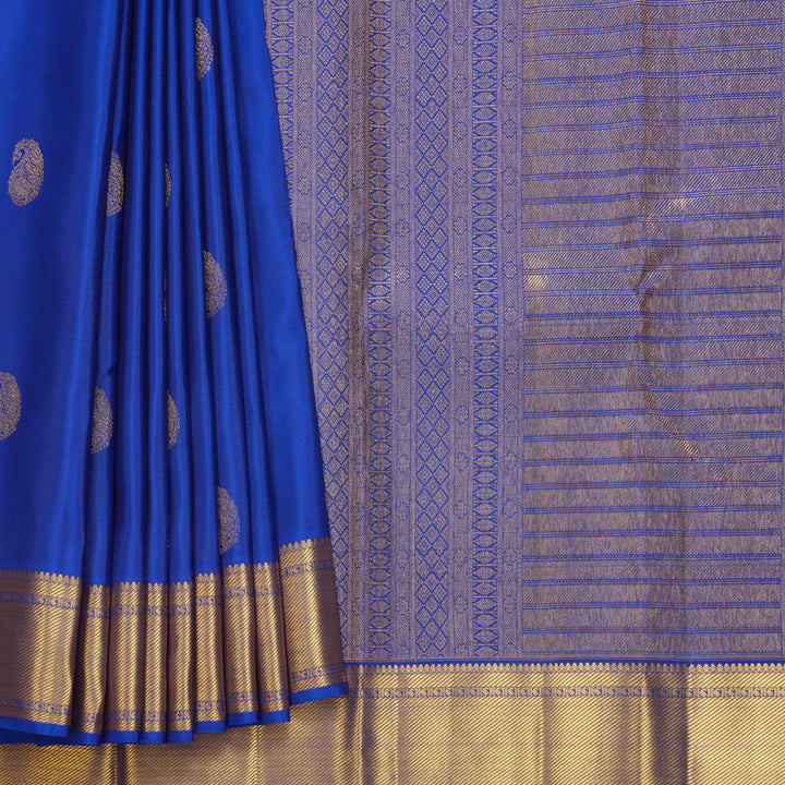 Hayagrivas Handloom Royal Blue Kanjivaram Silk Saree KBF569G1-1
