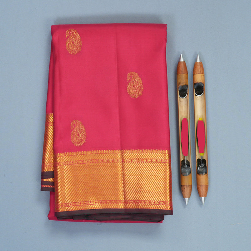 Hayagrivas Handloom Pink Kanjivaram Silk Saree KBF569G1-3