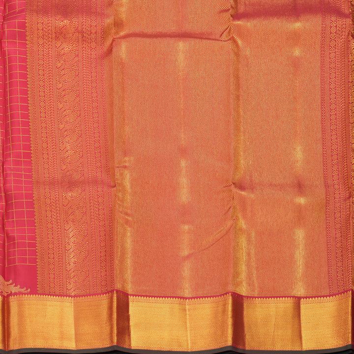 Hayagrivas Handloom Pink Kanjivaram Silk Saree KBF569G11-1