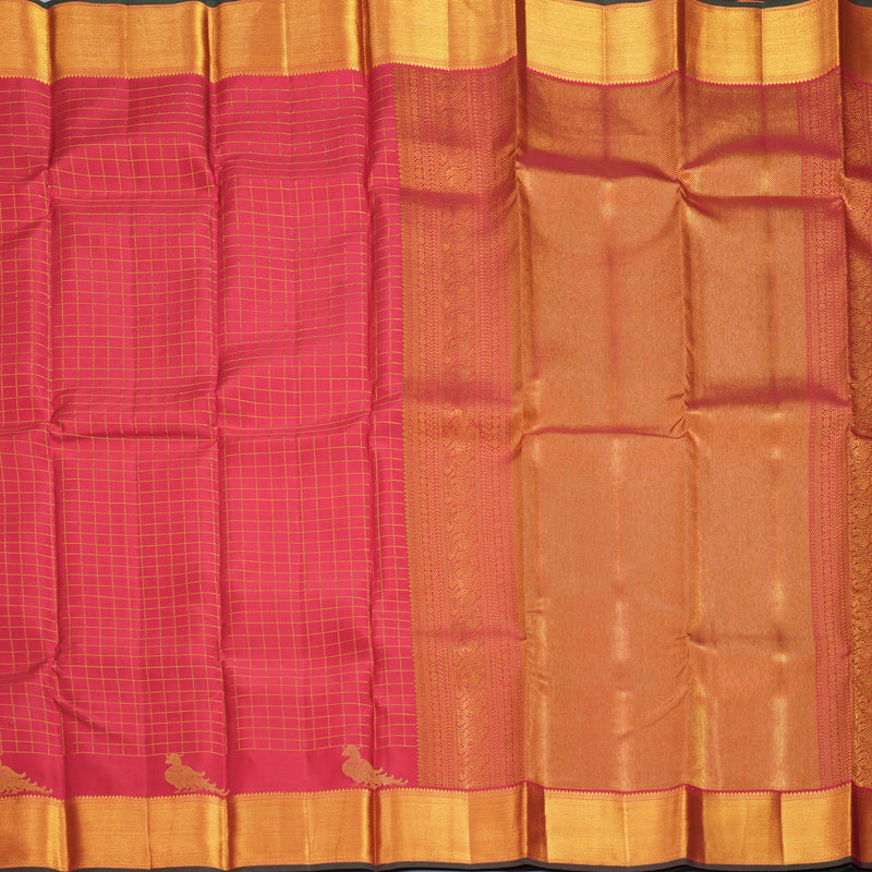 Hayagrivas Handloom Pink Kanjivaram Silk Saree KBF569G11-1