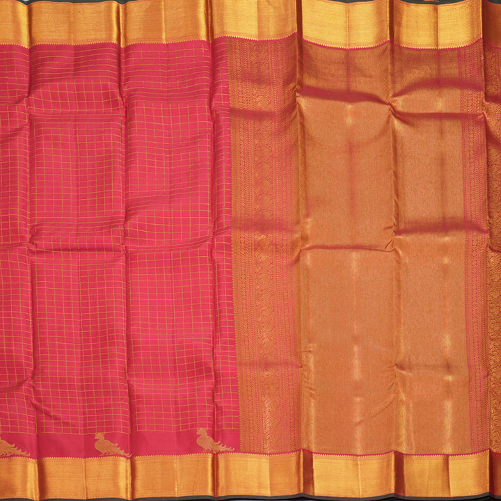 Hayagrivas Handloom Pink Kanjivaram Silk Saree KBF569G11-1