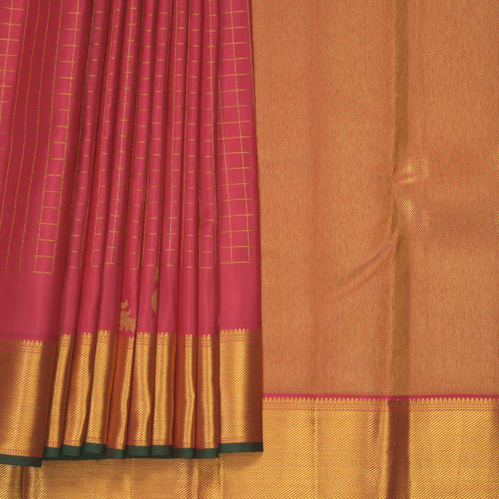 Hayagrivas Handloom Pink Kanjivaram Silk Saree KBF569G11-1