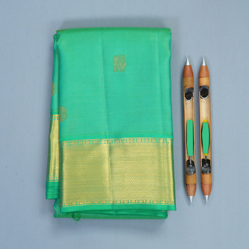 Hayagrivas Handloom Aqua Green Kanjivaram Silk Saree KBF569G13-2