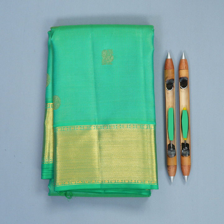 Hayagrivas Handloom Aqua Green Kanjivaram Silk Saree KBF569G13-2
