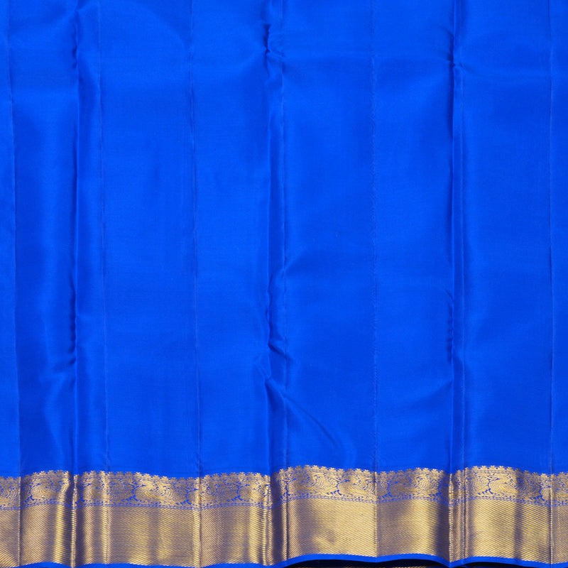 Hayagrivas Handloom Mustard Yellow Kanjivaram Silk Saree with MS Blue Border KBF569G13-8