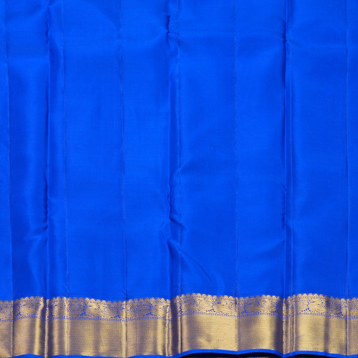 Hayagrivas Handloom Mustard Yellow Kanjivaram Silk Saree with MS Blue Border KBF569G13-8