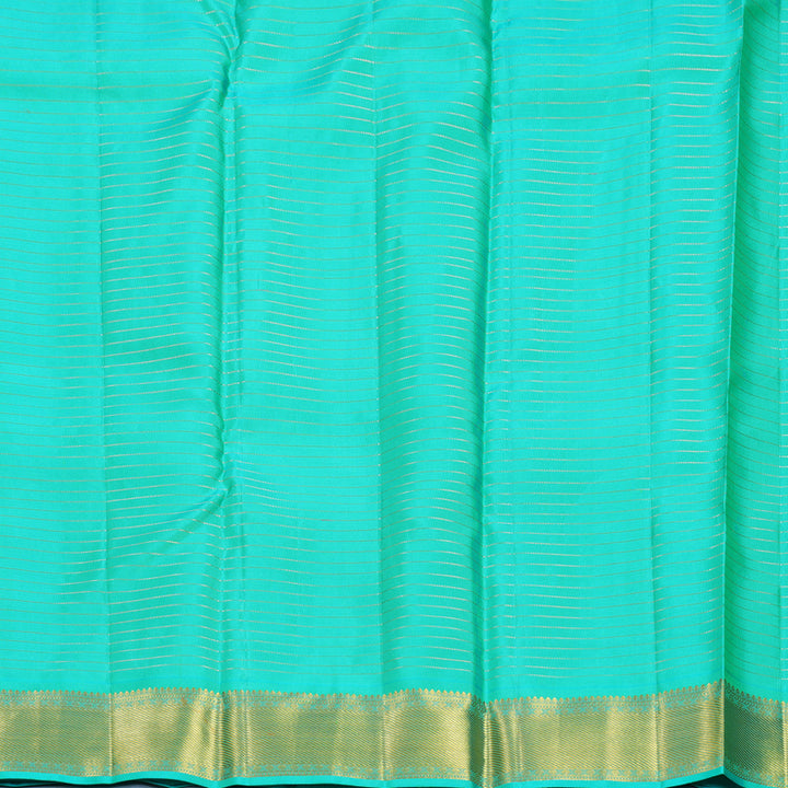 Hayagrivas Handloom Purple Kanjivaram Silk Saree with Sea Green Border KBF569G14-1