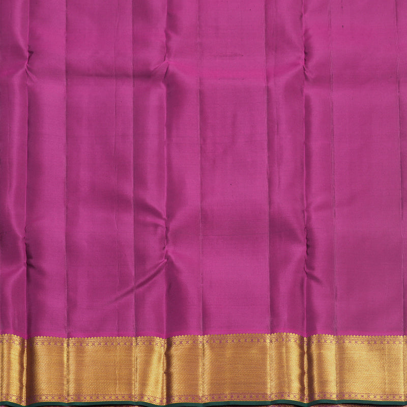 Hayagrivas Handloom Bottle Green Kanjivaram Silk Saree with Purple Border KBF569G3-1