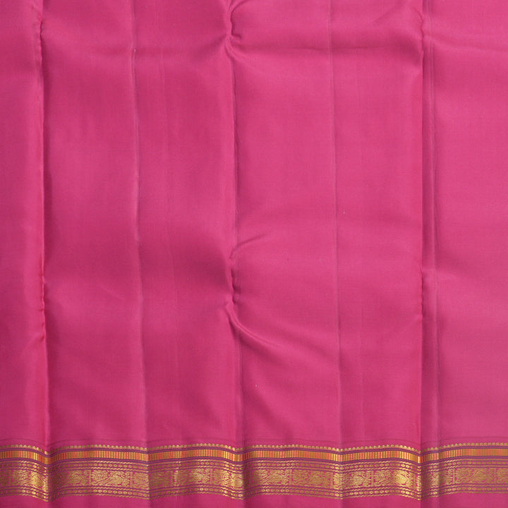 Hayagrivas Handloom Ivory Kanjivaram Silk Saree with Pink Border KBF569G6-1
