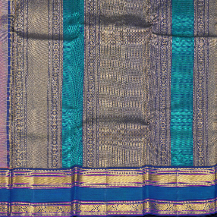 Hayagrivas Handloom Peach Pink Kanjivaram Silk Saree with Mayilkazhuthu Border KBF569G9-1