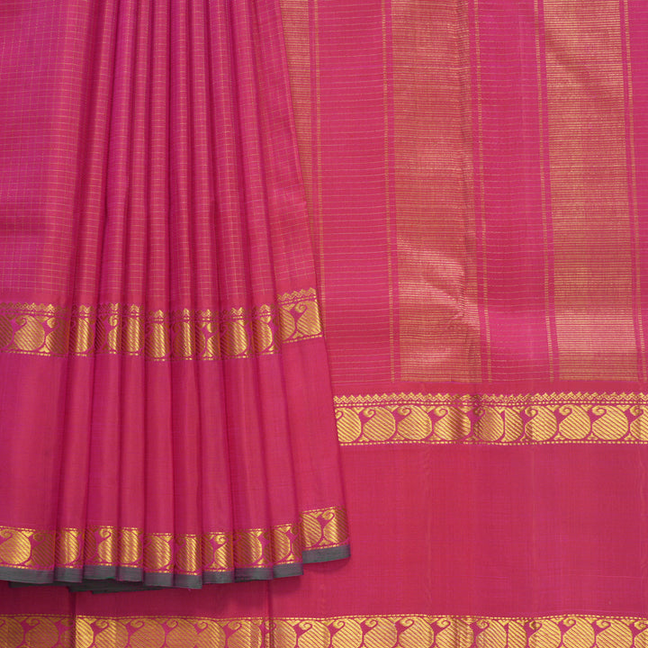 Hayagrivas Handloom Pink Kanjivaram Silk Saree KBF571G1-4