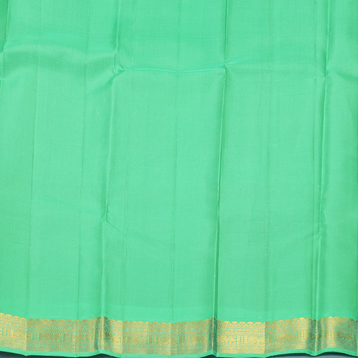 Hayagrivas Handloom MS Blue Kanjivaram Silk Saree with Mint Green Border KBF571G2-3