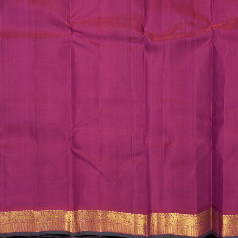 Hayagrivas Handloom Grey Kanjivaram Silk Saree with Burgundy Border KBF571G3-5