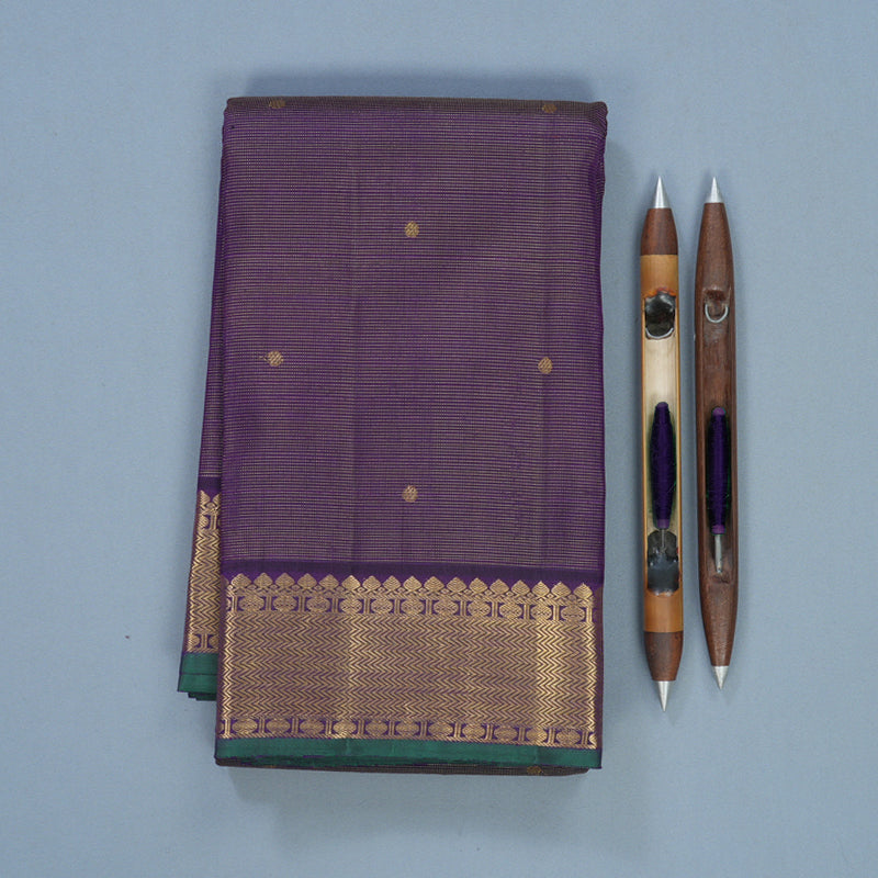 Hayagrivas Handloom Purple Kanjivaram Silk Saree KBF571G6-2