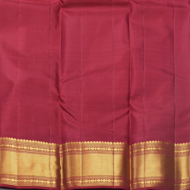 Hayagrivas Handloom Mambazham Orange Kanjivaram Silk Saree with Maroon Border KBF571G8-1