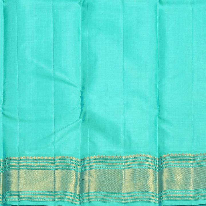 Hayagrivas Handloom Purple Kanjivaram Silk Saree with Sea Blue Border KBF571G8-3