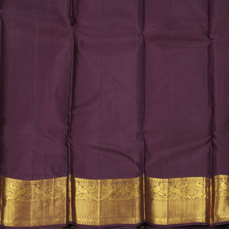 Hayagrivas Handloom Mambazham Orange Kanjivaram Silk Saree with Deep Wine Border KBF571G9-1