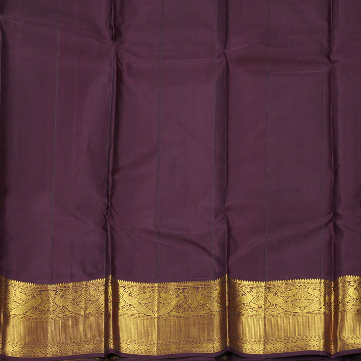 Hayagrivas Handloom Mambazham Orange Kanjivaram Silk Saree with Deep Wine Border KBF571G9-1