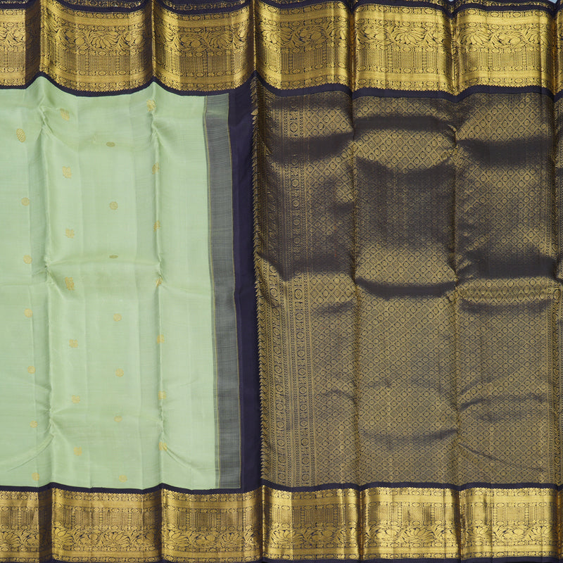 Hayagrivas Handloom Pista Green Kanjivaram Silk Saree with Nagapazham Border KBF571G9-13