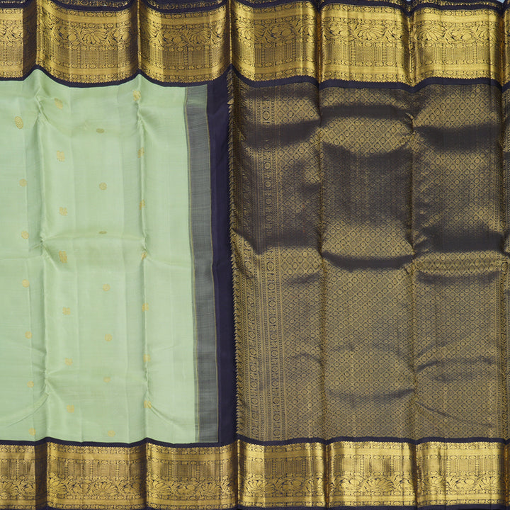 Hayagrivas Handloom Pista Green Kanjivaram Silk Saree with Nagapazham Border KBF571G9-13