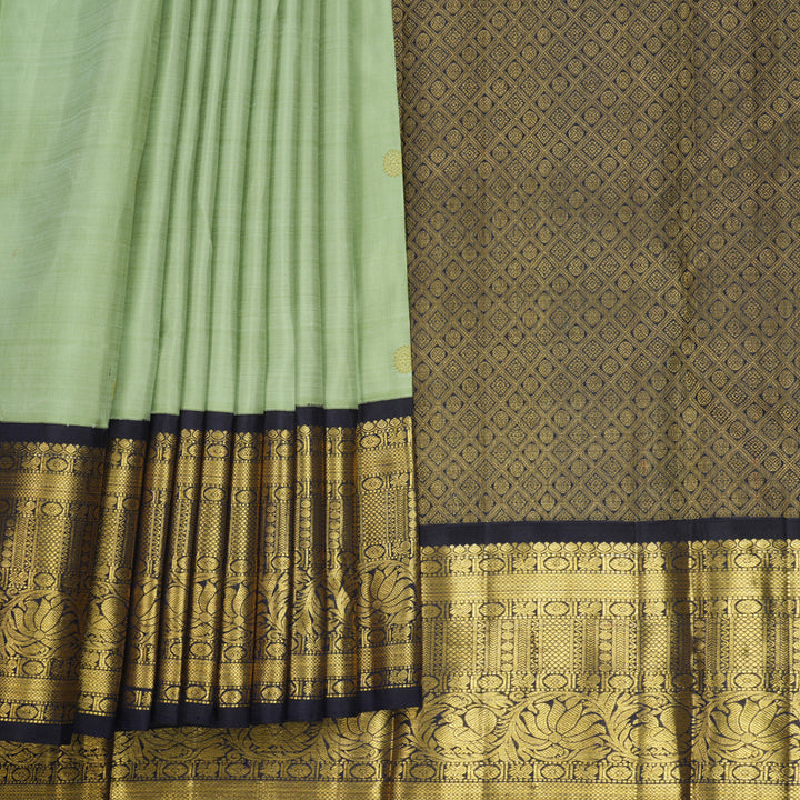 Hayagrivas Handloom Pista Green Kanjivaram Silk Saree with Nagapazham Border KBF571G9-13