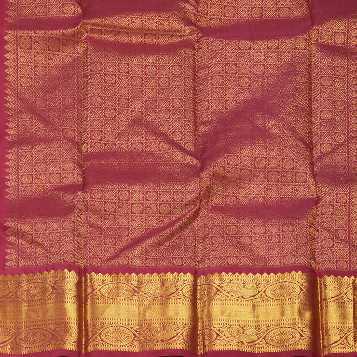 Hayagrivas Handloom Mayilkazhuthu Kanjivaram Silk Saree with Maroon Border KBF571G9-14