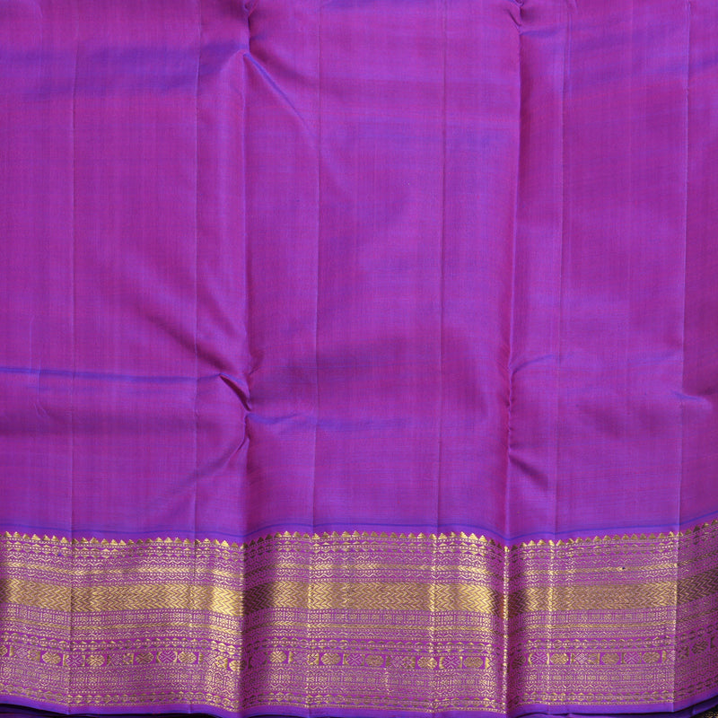 Hayagrivas Handloom Sampanga Green Kanjivaram Silk Saree with Purple Border KBF571G9-15