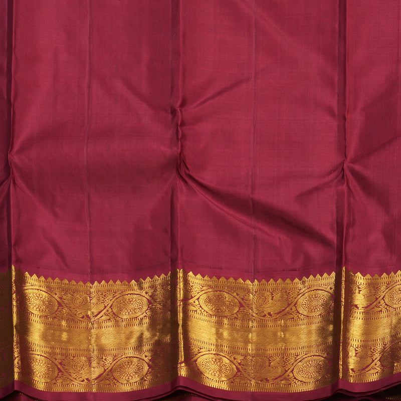 Hayagrivas Handloom MS Blue Kanjivaram Silk Saree with Maroon Border KBF571G9-18