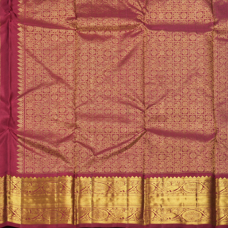 Hayagrivas Handloom MS Blue Kanjivaram Silk Saree with Maroon Border KBF571G9-18