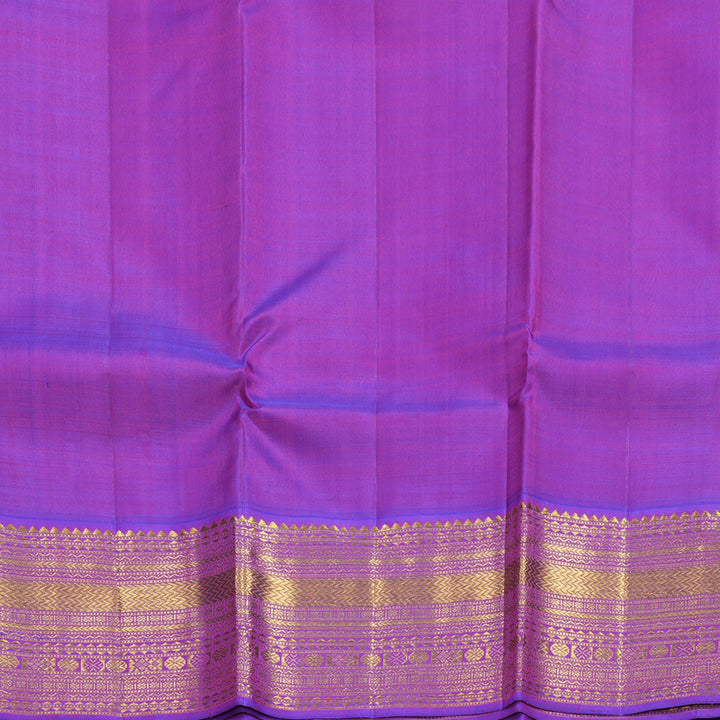 Hayagrivas Handloom Fluorescent Green Kanjivaram Silk Saree with Purple Border KBF571G9-20