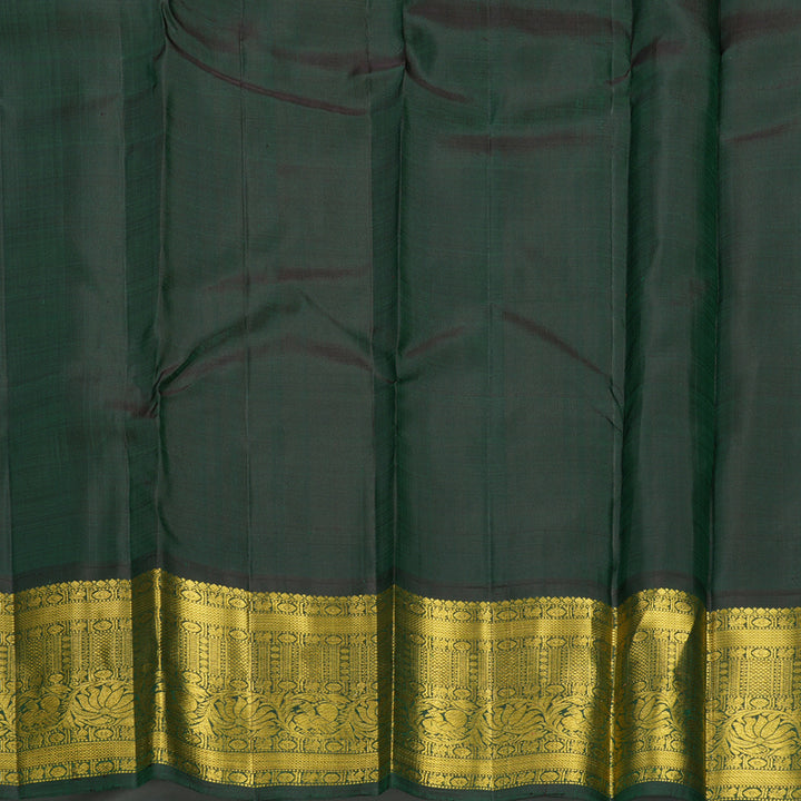 Hayagrivas Handloom Orange Kanjivaram Silk Saree with Karum Pachai Border KBF571G9-4