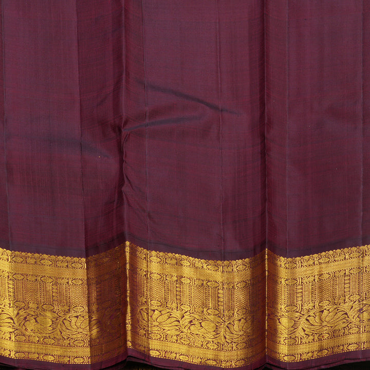 Hayagrivas Handloom Yellow Kanjivaram Silk Saree with Wine Maroon Border KBF571G9-7