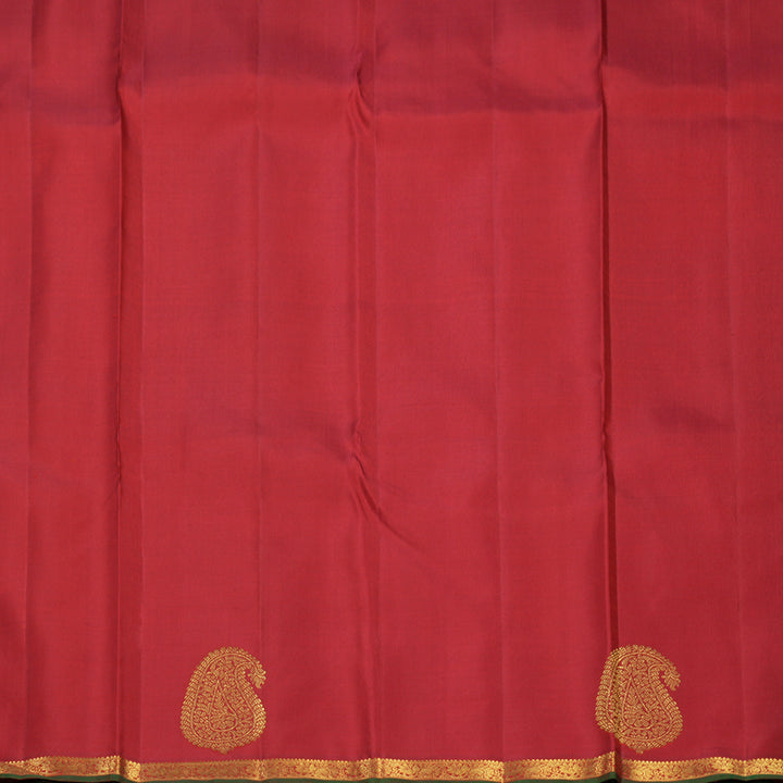Hayagrivas Handloom Orange Carpet Checks Kanjivaram Silk Saree with Manthalir Selvedge Border KBF572G11-1
