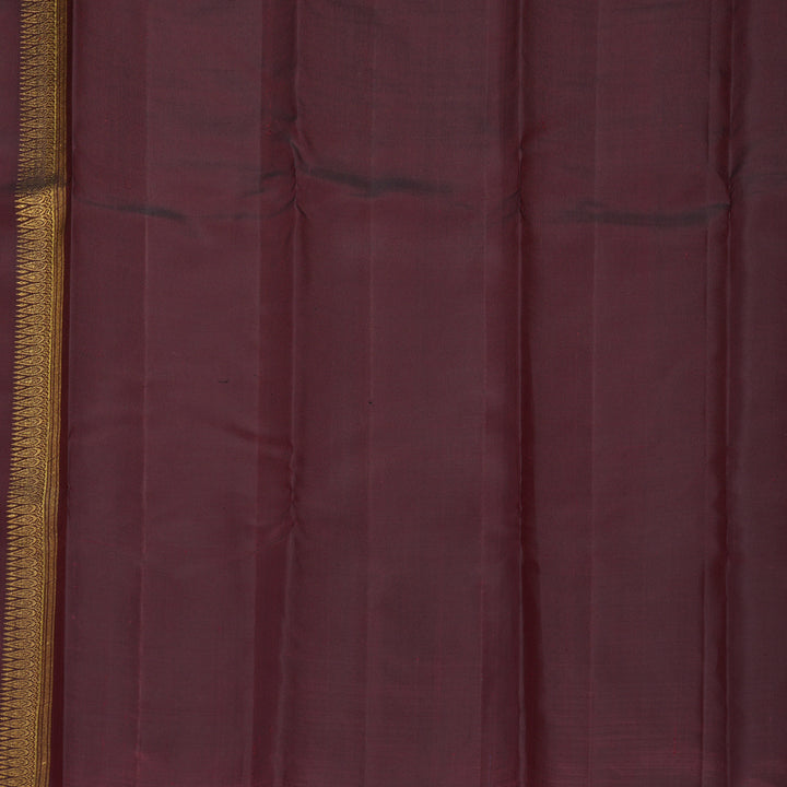 Hayagrivas Handloom Wine Maroon Kanjivaram Silk Saree with Bottle Green Border KBF572G12-1
