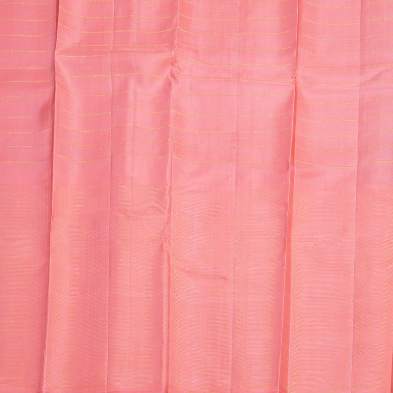 Hayagrivas Handloom Midnight Blue Kanjivaram Silk Saree with Peach Pink Border KBF573G2-1