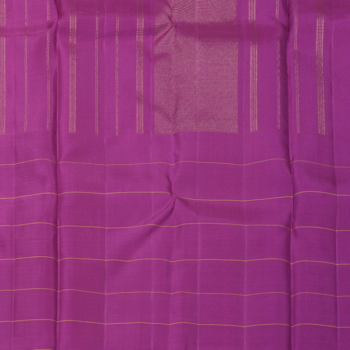 Hayagrivas Handloom Yellow Kanjivaram Silk Saree with Purple Border KBF573G2-2
