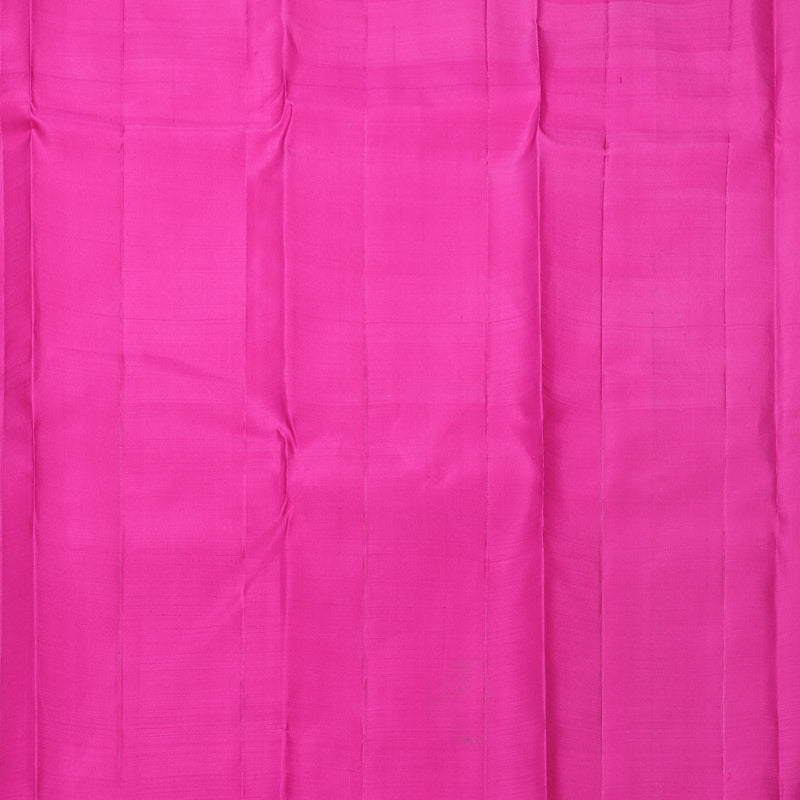 Hayagrivas Handloom Yellow &amp; White Checks Kanjivaram Silk Saree with Pink Border KBF573G2-3
