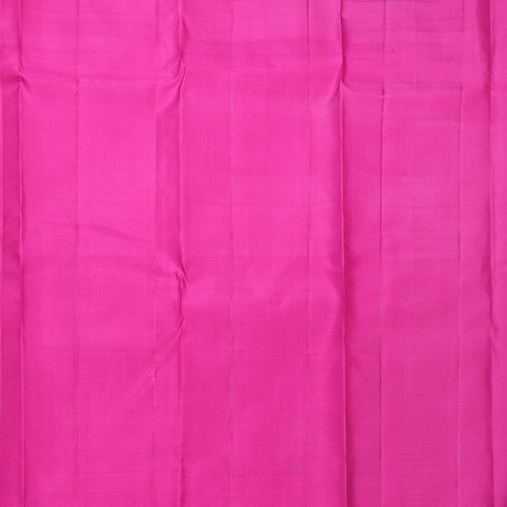 Hayagrivas Handloom Yellow &amp; White Checks Kanjivaram Silk Saree with Pink Border KBF573G2-3