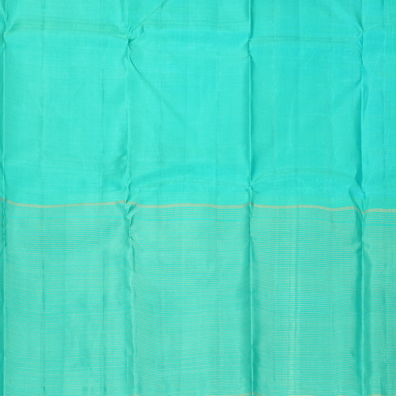 Hayagrivas Handloom Lemon Yellow Kanjivaram Silk Saree with Sea Green Border KBF573G2-5