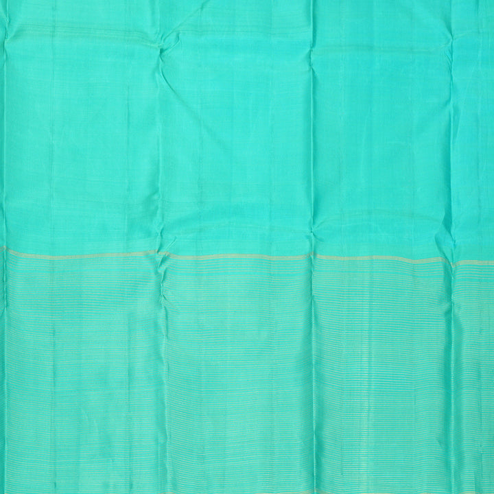 Hayagrivas Handloom Lemon Yellow Kanjivaram Silk Saree with Sea Green Border KBF573G2-5