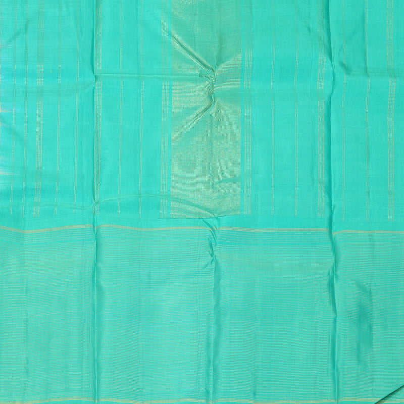 Hayagrivas Handloom Lemon Yellow Kanjivaram Silk Saree with Sea Green Border KBF573G2-5