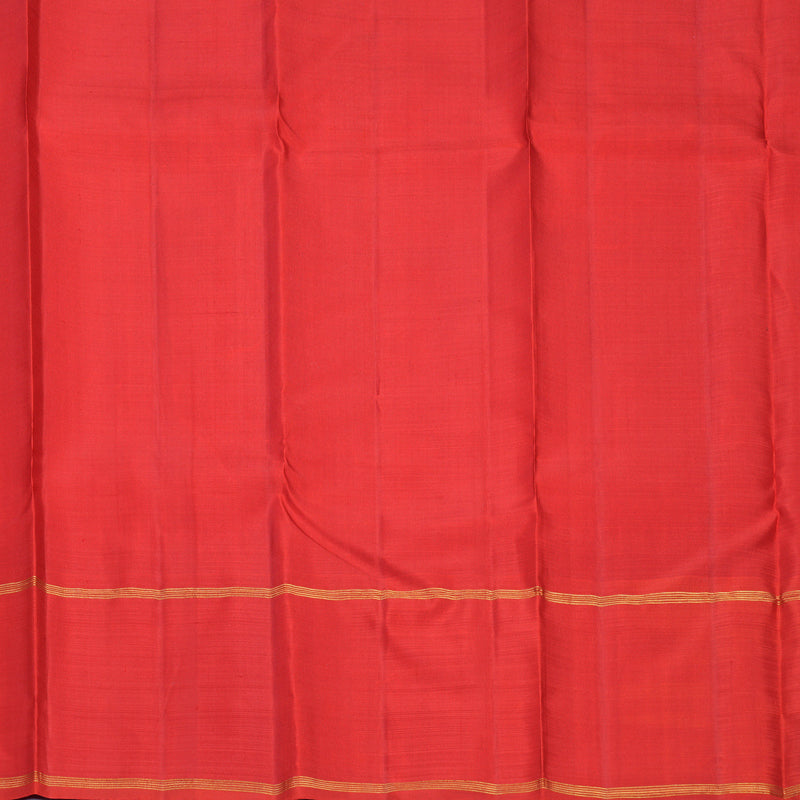 Hayagrivas Handloom White Kanjivaram Silk Saree with Red Border KBF573G3-2