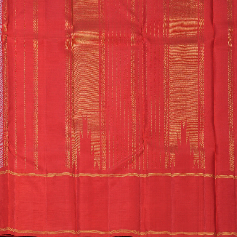 Hayagrivas Handloom White Kanjivaram Silk Saree with Red Border KBF573G3-2