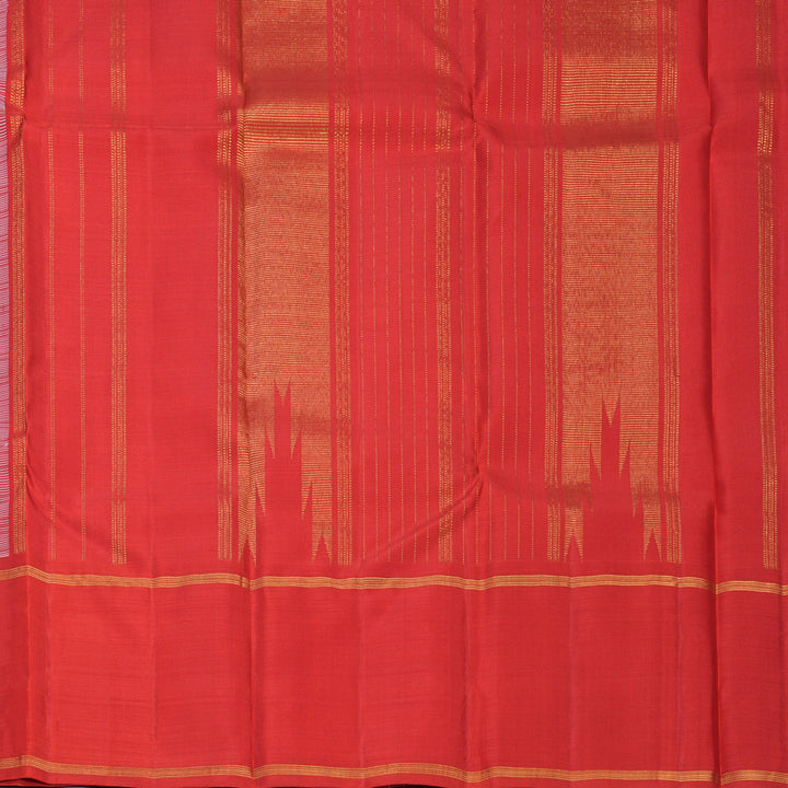 Hayagrivas Handloom White Kanjivaram Silk Saree with Red Border KBF573G3-2