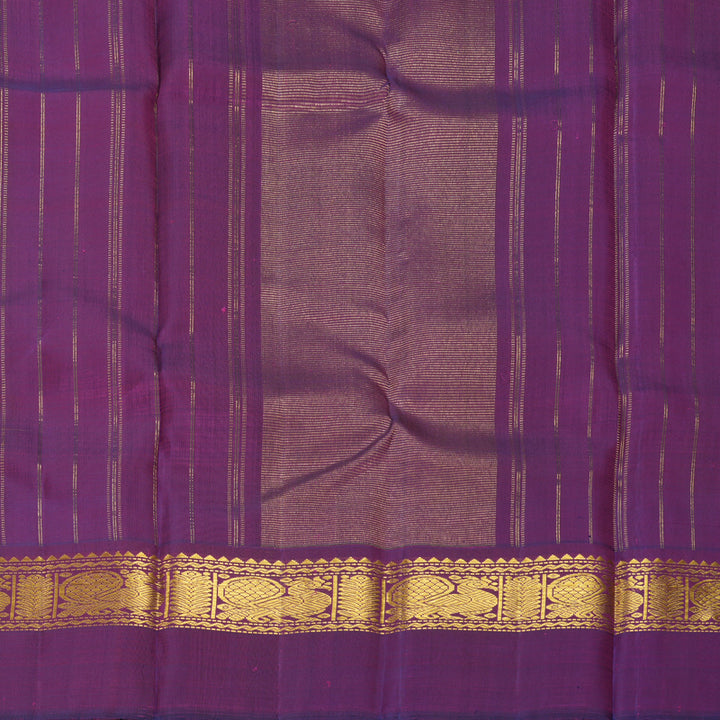 Hayagrivas Handloom Mango Yellow Kanjivaram Silk Saree with Purple Border KBF573G5-2