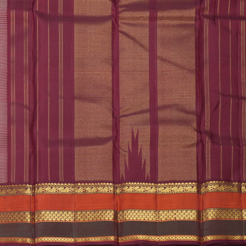 Hayagrivas Handloom Cream &amp; White Checks Kanjivaram Silk Saree KBF573G7-1