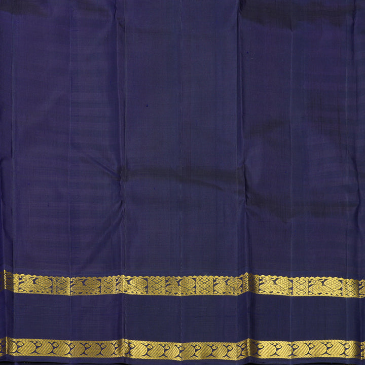 Hayagrivas Handloom Pink &amp; Orange Checks Kanjivaram Silk Saree with Dark Blue Border KBF573G8-1