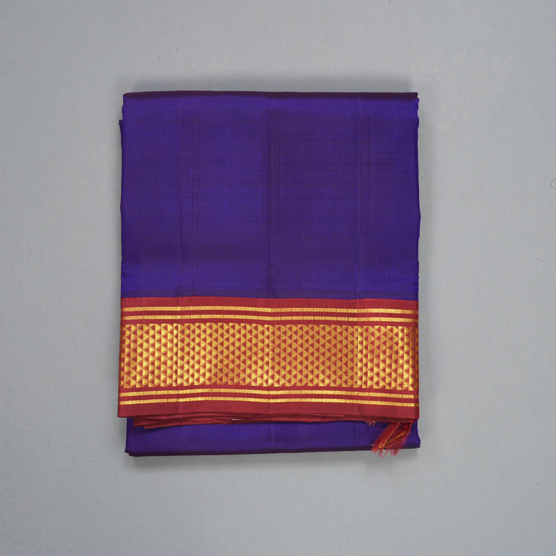 Hayagrivas Handloom Royal Blue Ten Yards Silk Saree KBF575G2-1
