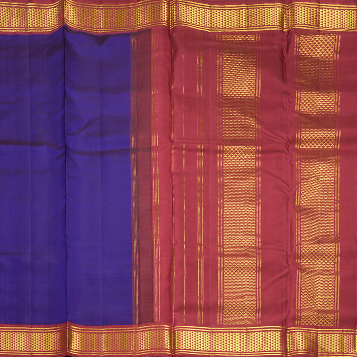 Hayagrivas Handloom Royal Blue Ten Yards Silk Saree KBF575G2-1
