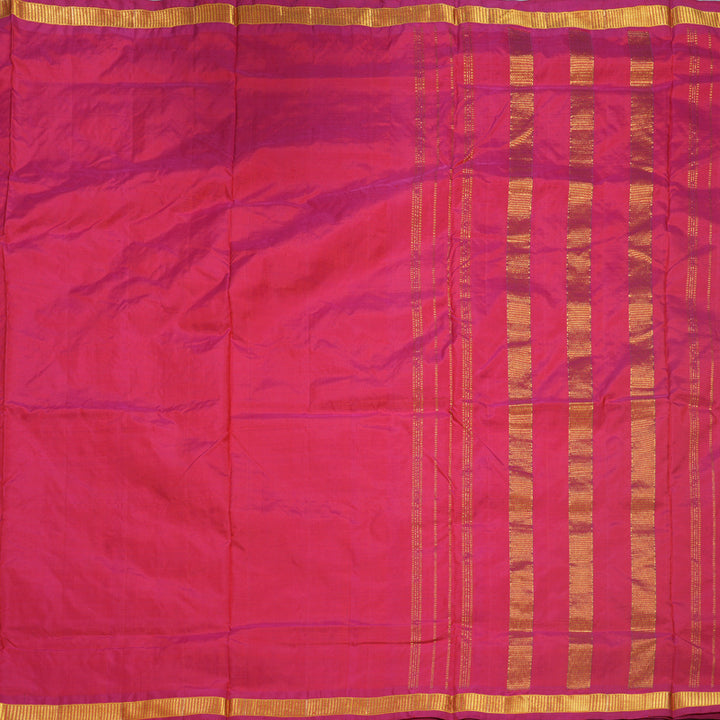 Hayagrivas Handloom Rani Pink Ten Yards Silk Saree KBF577G1-1